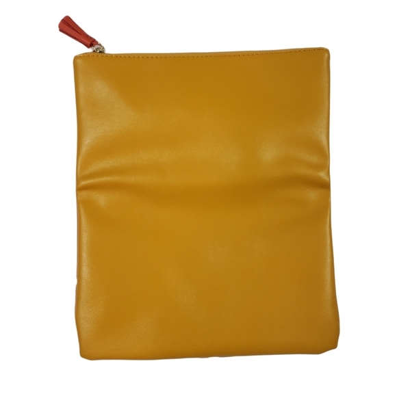 Rachel Pally Zahara Orange Reversible Floral Print Faux Leather Clutch Bag Purse - Picture 4 of 12